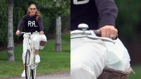 Jennifer Lopez captada en bicicleta con su anillo de matrimonio: ¿reconciliación a la vista?