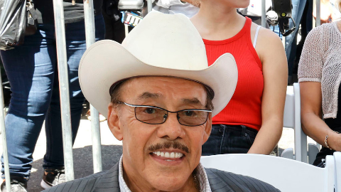 Don Pedro Rivera, Doña Rosa Saavedra y Rosie Rivera en la ceremonia de la estrella póstuma de Jenni Rivera en el Paseo de la Fama de Hollywood, donde además proclamaron el 27 de junio como el "Día de Jenni Rivera"/Los Angeles, 27 de junio 2024.