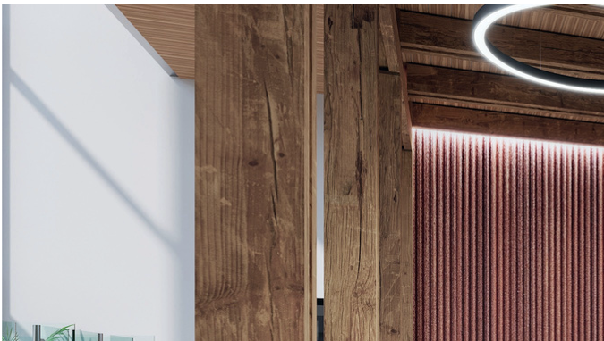 El nuevo logo de Jaguar Land Rover en el lobby de sus nuevas oficinas en Portland.