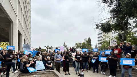 Una demostración en apoyo al proyecto Venice Community Housing. (Fotos Becky Dennison/Venice Community Housing)