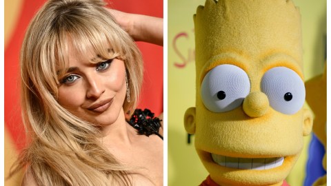 Sabrina Carpenter y Bart Simpson
