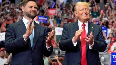Trump y Vance realizaron su primer evento electoral juntos en Grand Rapids, Michigan.