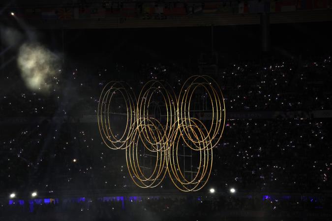 Una parte de lo que fue la ceremonia de clausura de los Juegos Olímpicos París 2024 el domingo en el Stade de France en la capital francesa.