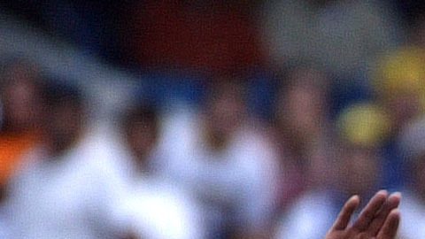 Cruz Azul's Cesar Delgado, top, from Argentina is fouled by America's Raul Salinas at the Aztec stadium in Mexico City Saturday Nov.13, 2004 during their Mexican first division game.( AP Photo/ Claudio Cruz)