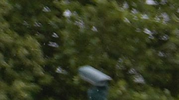 A court steward stands under an umbrella on an outside court as rain delays the start of play at the Wimbledon tennis championships in London, Saturday, July 6, 2024. (AP Photo/Alberto Pezzali)