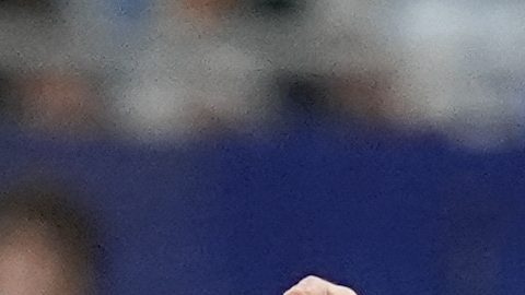 Argentina's coach Lionel Scaloni reacts during the Copa America final soccer match against Colombia in Miami Gardens, Fla., Sunday, July 14, 2024. (AP Photo/Rebecca Blackwell)