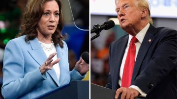 Los aspirantes presidenciales Kamala Harris y Donald Trump.