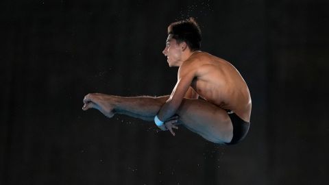 El mexicano durante un momento de su participación en la final de la plataforma de 10 metros de los clavados de los Juegos Olímpicos París 2024.