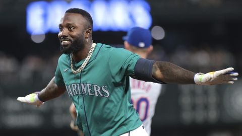 Randy Arozarena durante el juego del fin de semana contra los Mets.