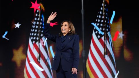 Democratic presidential nominee Vice President Kamala Harris speaks at the 2024 Democratic National Convention, Aug. 22, 2024 in Chicago. (AP Photo/Paul Sancya)