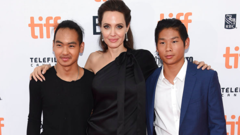 Maddox Jolie-Pitt, from left, Angelina Jolie and Pax Jolie-Pitt attend a premiere for "First They Killed My Father" on day 5 of the Toronto International Film Festival at the Princess of Wales Theatre on Monday, Sept. 11, 2017, in Toronto. (Photo by Evan Agostini/Invision/AP)