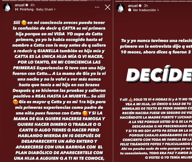 Anuel reacciona y responde a la madre de su hija Gianella tras sus recientes críticas en redes sociales.