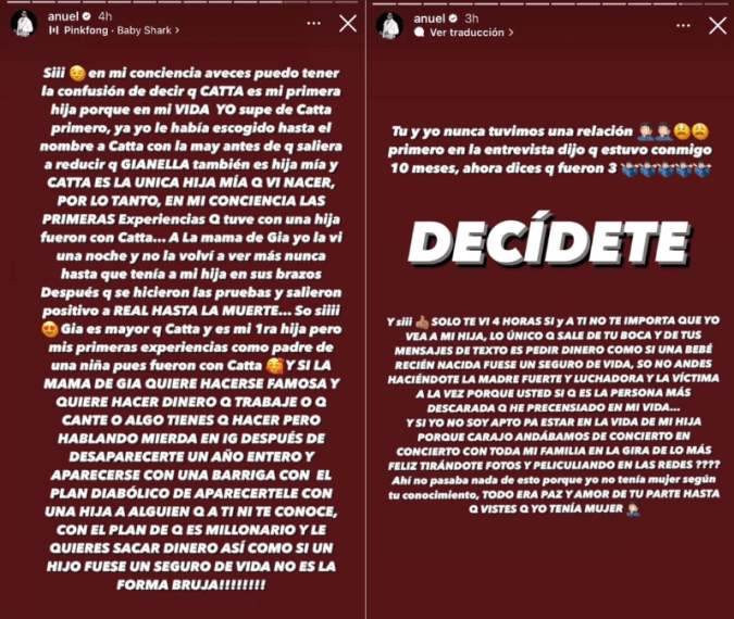 Anuel reacciona y responde a la madre de su hija Gianella tras sus recientes críticas en redes sociales.