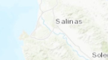 El mapa muestra el epicentro del terremoto de 5.1. magnitud ocurrido a una 15 millas al suroeste de Lamont en California.