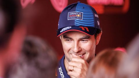 Stavelot (Belgium), 25/07/2024.- Red Bull Racing driver Sergio Perez of Mexico reacts during an event with fans in the paddock at the Circuit de Spa-Francorchamps racetrack, in Stavelot, Belgium, 25 July 2024. The Formula 1 Belgian Grand Prix is held on the Circuit de Spa-Francorchamps racetrack on 28 July 2024. (Fórmula Uno, Bélgica) EFE/EPA/OLIVIER MATTHYS