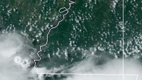 Una imagen satelital de la tormenta tropical Debby mientras se mueve a través del Golfo de México a las 6:40 p.m. hora del Este.