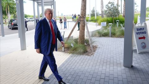 Trump votó anticipadamente en persona para las elecciones primarias de Florida.