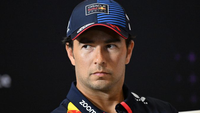 Monza (Italy), 29/08/2024.- Red Bull Racing driver Sergio Perez of Mexico attends a press conference in Monza, Italy, 29 August 2024. The 2024 Formula 1 Grand Prix of Italy is held at the Monza National Autodrome circuit race track on 01 September. (Fórmula Uno, Italia, Roma) EFE/EPA/DANIEL DAL ZENNARO