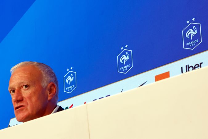 Didier Deschamps en la rueda de prensa por el comienzo de la concentración de la Selección de Francia para los partidos de la UEFA Nations League.