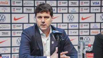 New York (United States), 09/09/2024.- Newly appointed head coach Mauricio Pochettino speaks during the press conference to introduce him as the new US Men'Äôs national team head coach, in New York, New York, USA, 13 September 2024. Mauricio Pochettino will be the US men's national team (USMNT) head coach until the end of the 2026 FIFA World Cup, which the US will host jointly with Canada and Mexico. (Mundial de Fútbol, Nueva York) EFE/EPA/SARAH YENESEL