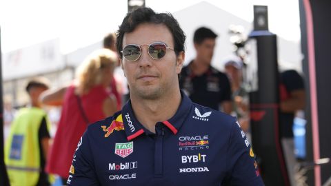 Red Bull driver Sergio Perez of Mexico arrives ahead of the first free practice at the Monza racetrack, in Monza, Italy, Thursday, Aug.30 , 2024. The Formula one race will be held on Sunday. (AP Photo/Luca Bruno)