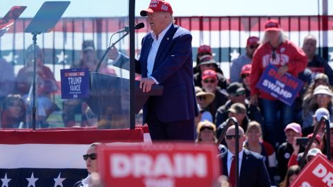 Trump durante un evento en campaña realizado en Wisconsin.