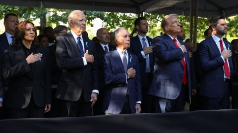 Harris y Trump se reencuentran con un cordial apretón de manos en homenaje a víctimas 11-S