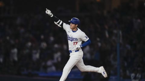 Los Angeles Dodgers designated hitter Shohei Ohtani (17) runs the bases after hitting a home run during the first inning of a baseball game against the Chicago Cubs in Los Angeles, Wednesday, Sept. 11, 2024. (AP Photo/Ashley Landis)Los Angeles Dodgers designated hitter Shohei Ohtani (17) runs the bases after hitting a home run during the first inning of a baseball game against the Chicago Cubs in Los Angeles, Wednesday, Sept. 11, 2024. (AP Photo/Ashley Landis)