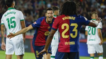 Robert Lewandowski celebra su gol ante el Getafe.