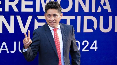 León, Guanajuato, 3 de septiembre de 2024. Jorge Campos, durante la alfombra azul de la decimosegunda ceremonia de investidura del Salón de la Fama del fútbol, celebrada en el Teatro del Bicentenario. Foto: Imago7/