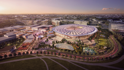 Así se verá desde las alturas el nuevo estadio del Inter Miami.