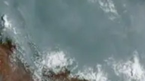 Imagen satelital muestra nubes sobre parte de Sudamérica el 12 de septiembre de 2024.