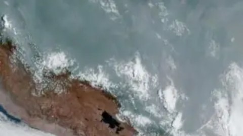 Imagen satelital muestra nubes sobre parte de Sudamérica el 12 de septiembre de 2024.
