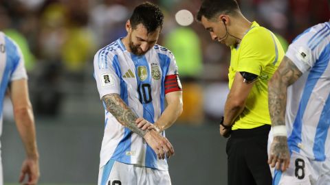 El capitán de Argentina, Lionel Messi, durante el encuentro ante Venezuela el pasado jueves en Maturín.