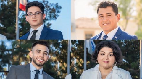 Los cuatro jóvenes candidatos: de izq. a der. arriba: Miguel de la Rosa, Jorge Herrera Ávila, Jorgel Chávez y Gabriela Gómez /