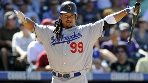 Manny Ramírez durante su época como jugador de los Dodgers.