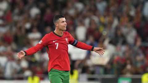 Cristiano Ronaldo celebra uno de sus goles con la selección de Portugal.