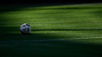 A ball sits on the field during a soccer match between New York City FC and Inter Miami FC, Saturday, Sept. 21, 2024, in New York. (AP Photo/Pamela Smith)