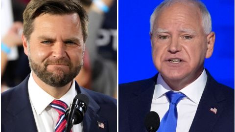 J.D. Vance y Tim Walz, candidatos a la vicepresidencia de EE.UU.