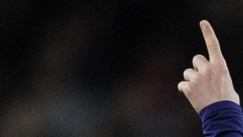 FC Barcelona's Lionel Messi, from Argentina, celebrates after scoring against Almeria during a Spanish La Liga soccer match at the Camp Nou stadium in Barcelona, Spain, Wednesday, April 8, 2015. (AP Photo/Manu Fernandez)