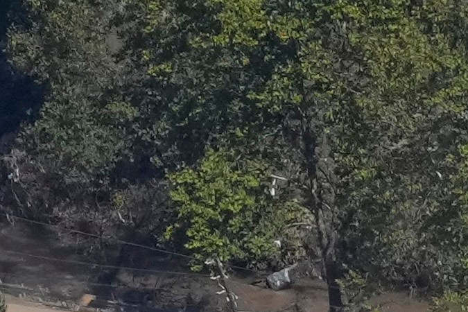 Una vista de los daños en Asheville, Carolina del Norte, durante el recorrido aéreo con el presidente Joe Biden, por áreas afectadas por el huracán Helene.