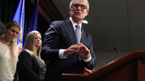 Los Angeles County District Attorney George Gascon, answers questions from the media after a news conference at the Hall of Justice on Thursday, Oct. 24, 2024, in Los Angeles. (AP Photo/Eric Thayer)