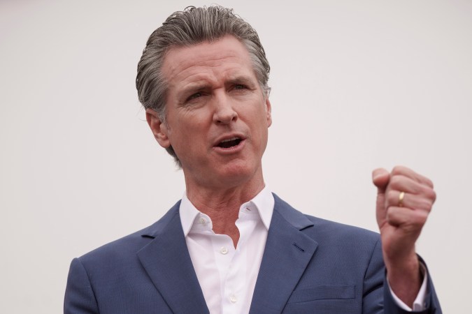 California Gov. Gavin Newsom speaks during a press conference in Los Angeles, Wednesday, Sept. 25, 2024. (AP Photo/Eric Thayer)