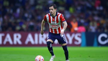 Ciudad de México, 13 de marzo de 2024. Alan Mozo, durante el partido de vuelta de los Octavos de Final de la Champions Cup de la CONCACAF 2024, entre las Águilas del América y las Chivas Rayadas del Guadalajara, celebrado en el Estadio Azteca. Foto: Imago7/ Eloísa Sánchez