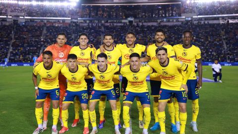 Ciudad de México, 31 de agosto de 2024. Foto de equipo de América, durante el partido correspondiente a la jornada 6 del torneo Apertura 2024 de la Liga BBVA MX, entre la Máquina Celeste del Cruz Azul y las Águilas del América, realizado en el estadio Ciudad de los Deportes. Foto: Imago7/ Eloísa Sánchez