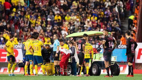 Tijuana, Baja California. 23 de Octubre de 2024. Víctor Dávila resultó lesionadado, durante el partido correspondiente a la jornada 13 del torneo Apertura 2024 de la Liga BBVA MX, entre los Xolos de Tijuana y las águilas del América, celebrado en el estadio caliente. Foto: Imago7/Alejandro Gutiérrez Mora