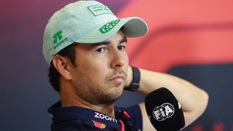 Ciudad de México, 24 de octubre de 2024. "Checo" Sergio Pérez, durante conferencia de prensa el día previo a las prácticas libres del Gran Premio de México 2024 de la Fórmula 1, celebrado en el Autódromo Hermanos Rodríguez. Foto: Imago7/ Eloisa Sánchez