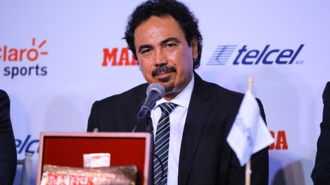 Hugo Sanchez, durante la entrega del premio Marca Leyenda Hugo Sánchez, celebrado en el Salón Deporte del Parque Industrial.