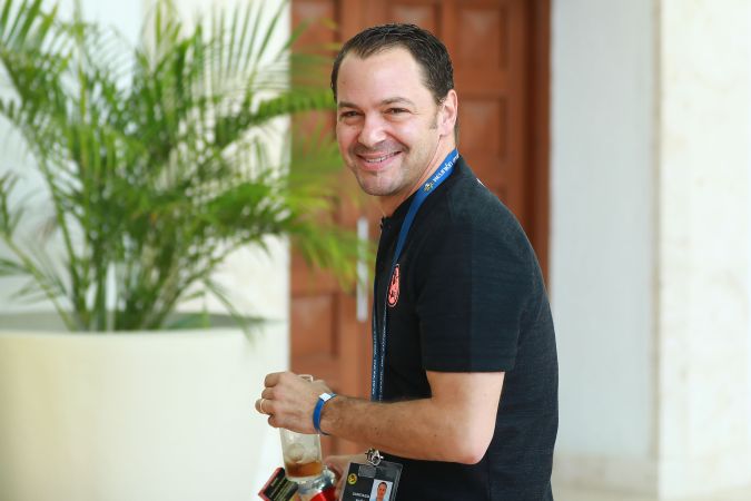Cancún, Quintana Roo, 11 de junio de 2019. Santiago Baños director deportivo del Club America después de la conferencia del estadio Mercedes Benz, dentro de la Reunión Anual del Futbol Mexicano 2019, celebrado en el Hotel Iberostar. Foto: Imago7/Eloísa Sánchez