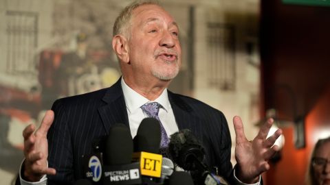 Mark Geragos defense attorney for Erik and Lyle Menendez talks during a news conference on Thursday, Oct. 24, 2024, in Los Angeles. (AP Photo/Damian Dovarganes)